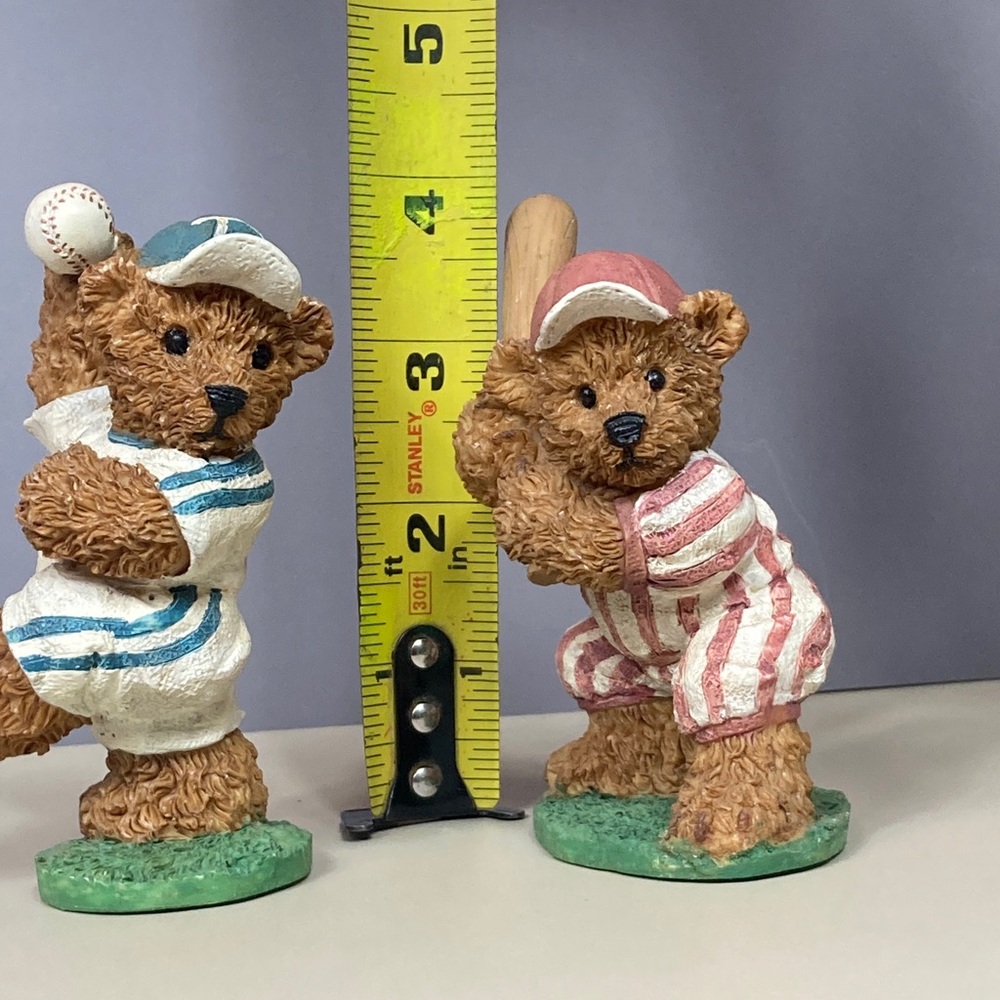 🐻📦$4.99 ship: Home Interiors KK Brown Bear Baseball Pitcher Figurines Lot of 2 - Picture 11 of 12